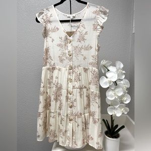 blu pepper Tiered Button Front Dress NWT